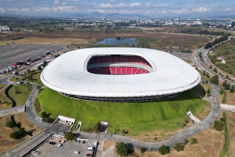 vista aérea del estadio Akron de Guadalajara (México)