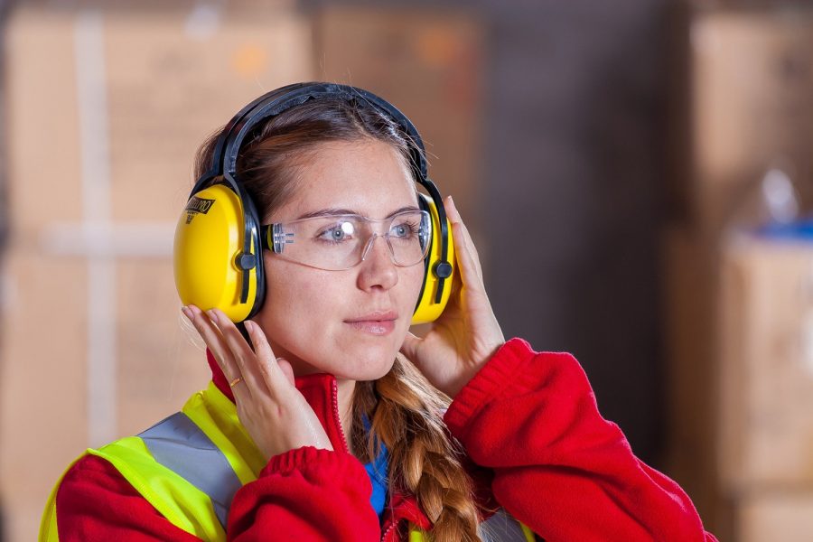 Gafas de protección graduadas en la industria.