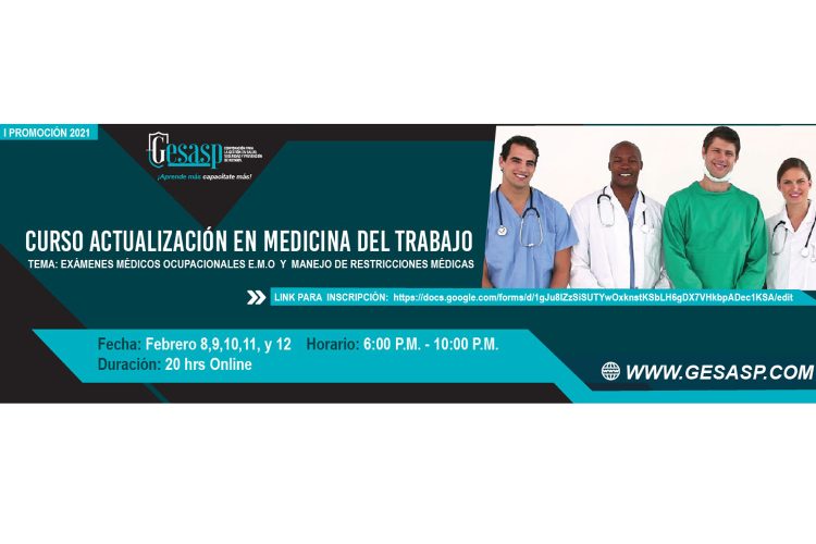 Curso actualización en medicina del trabajo.