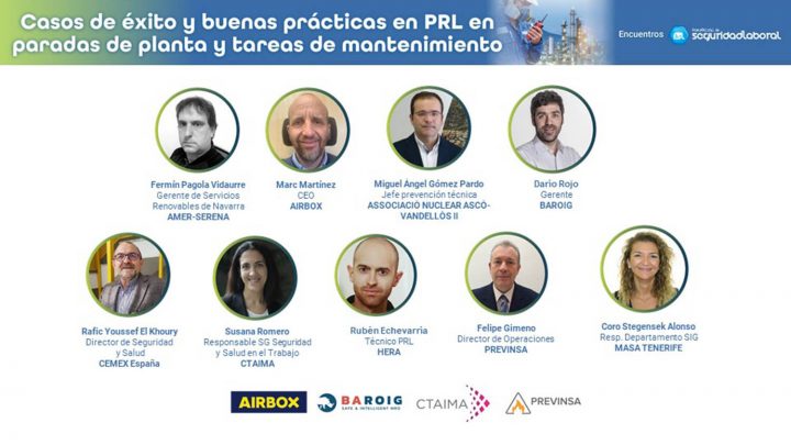 Mesa redonda Casos de éxito y buenas prácticas en PRL en paradas de planta y tareas de mantenimiento preventivo, predictivo y correctivo.