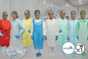 Vestuario desechable en polietileno y polipropileno proteHo® con certificación alimentaria